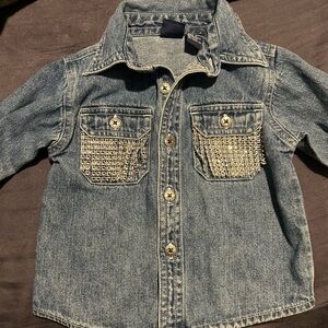 Baby girl custom fringe Jean jacket